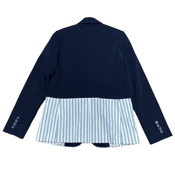 Tanya Taylor sz 2 Blazer Blue Striped Classic Preppy Designer Tailered Office - Picture 5 of 9